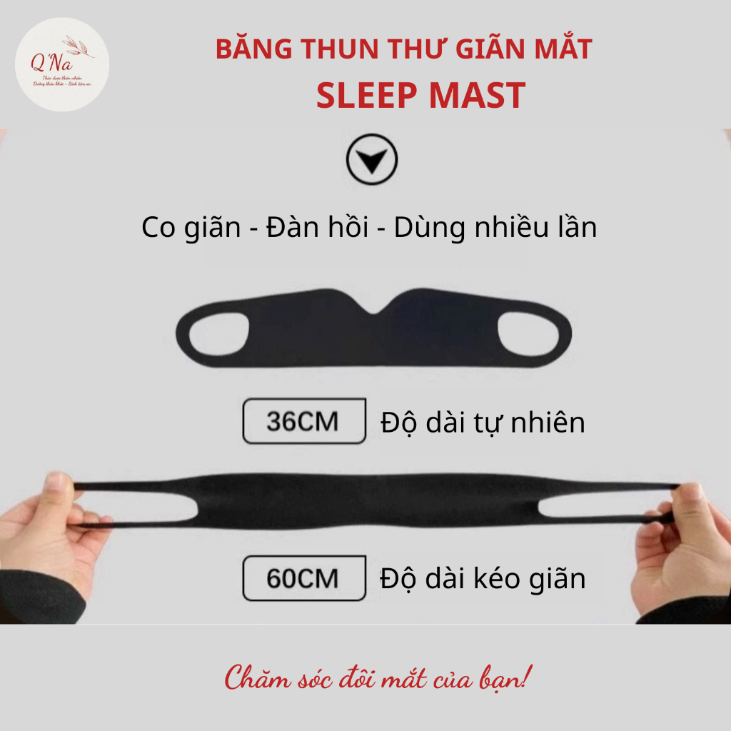 Băng thun thư giãn mắt mặt nạ mắt sleep mast chống ánh sáng, giúp dễ ngủ, thư giãn mắt