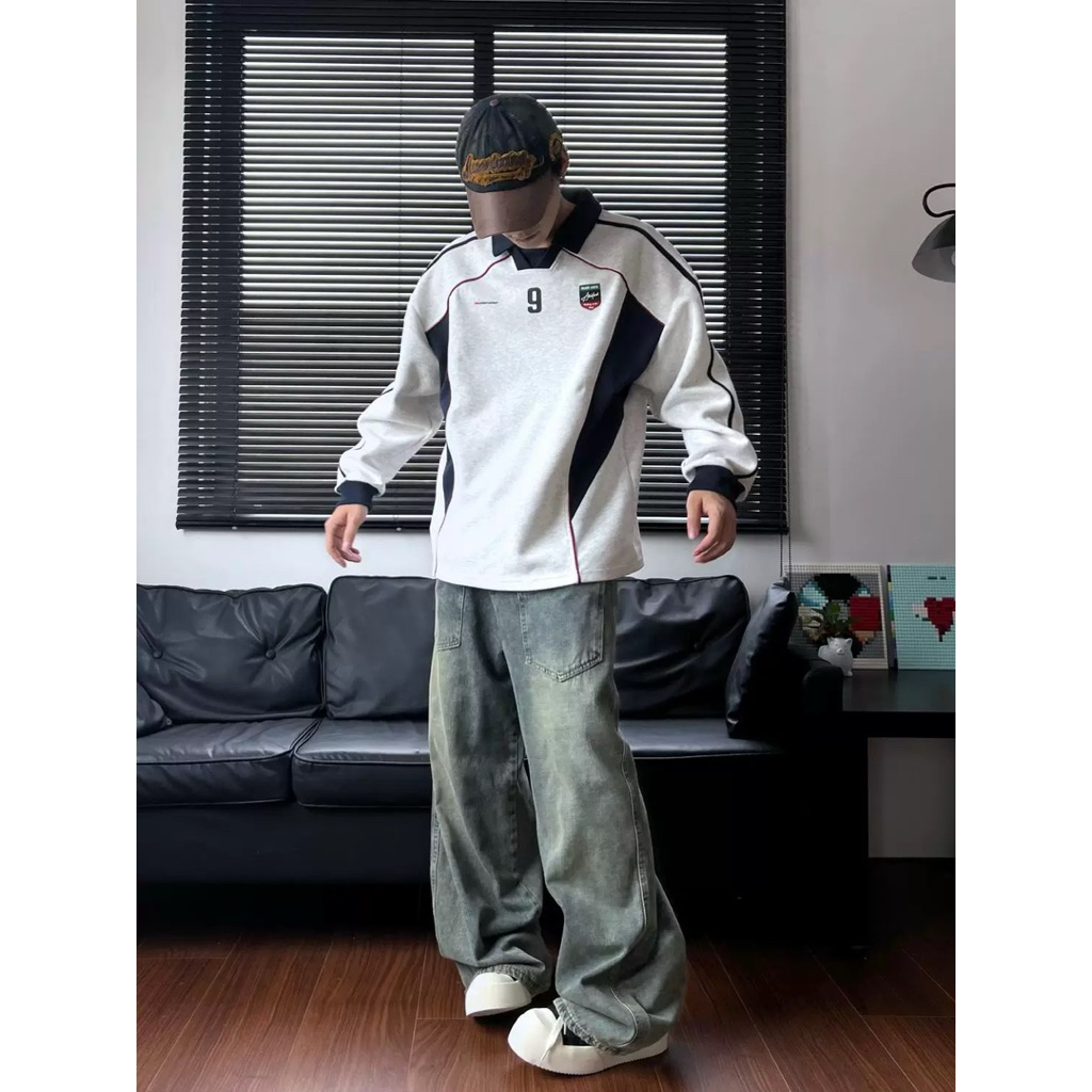 Áo Sweater số 9 form rộng nỉ 2 da màu XÁM TIÊU unisex nam nữ 🖤 Áo thun tay dài Jejul | BigBuy360 - bigbuy360.vn
