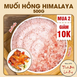 Muối hồng Hymalaya nguyên chất 500g (Dùng làm gia vị nấu ăn, nguyên hạt và xay nhuyễn)