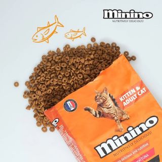 Hạt Cho Mèo MININO-MININO YUM (350g-480g) hạt dinh dưỡng cho mèo mọi lưới tuổi, mực, hải sản, cá hồi