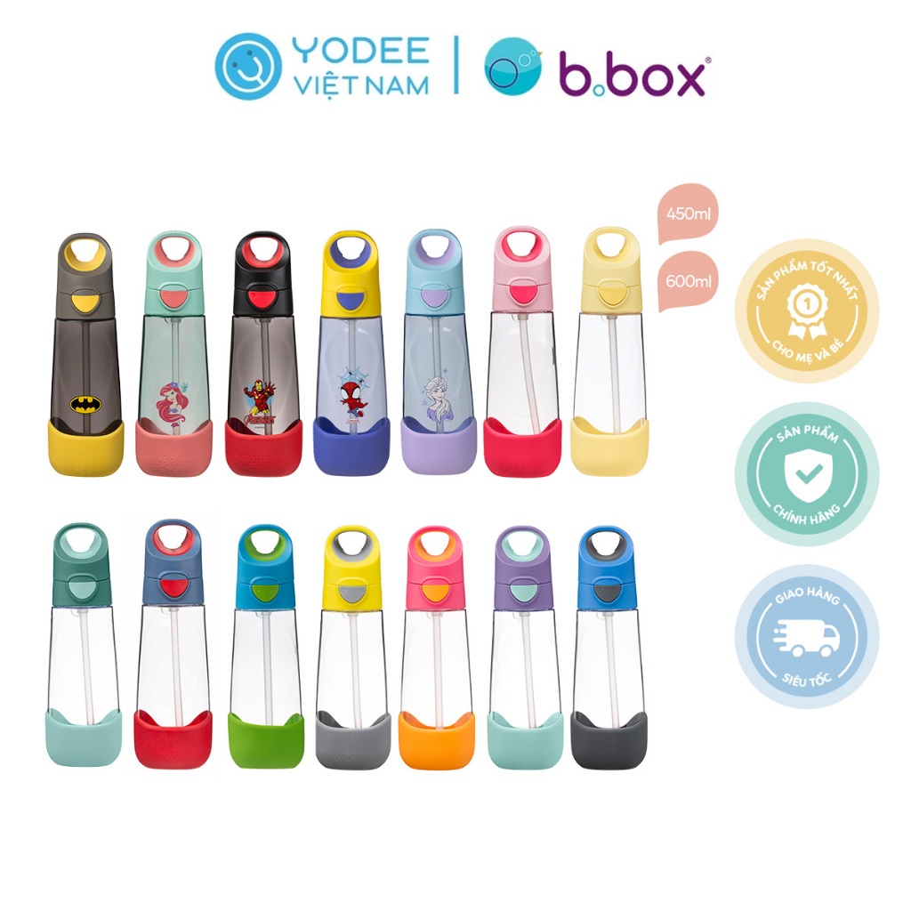 b.box Bình nước tritan cao cấp siêu bền có van chống sặc cho bé