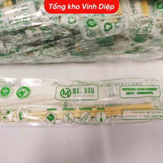 Set Đồ Ăn Dùng 1 Lần 100 Bộ Đũa Thìa - Tăm Giấy 4 Trong 1 Tiện Lợi Nhà Hàng