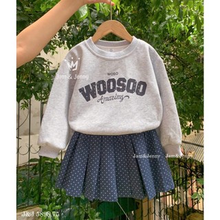[B&G] Sét váy Áo nỉ mềm mịn, phối chân váy chấm bi xếp ly điệu đà, cho bé diện đi chơi, đi học
