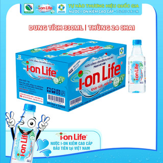 Thùng 24 Chai Nước Uống ION Kiềm Đóng Chai ION Life 330ml - Khỏe ruột Mát gan Hỗ trợ tiêu hoá, Trung hoà axit dư thừa
