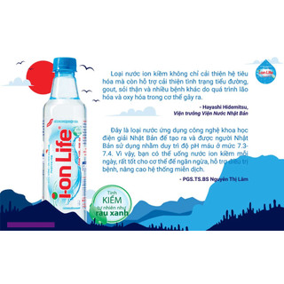 Thùng 24 Chai Nước Uống ION Kiềm Đóng Chai ION Life 330ml - Khỏe ruột Mát gan Hỗ trợ tiêu hoá, Trung hoà axit dư thừa