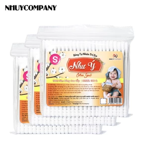 Combo 3 bịch tăm bông trẻ em Như Ý Company thân giấy - Bịch 100 cây