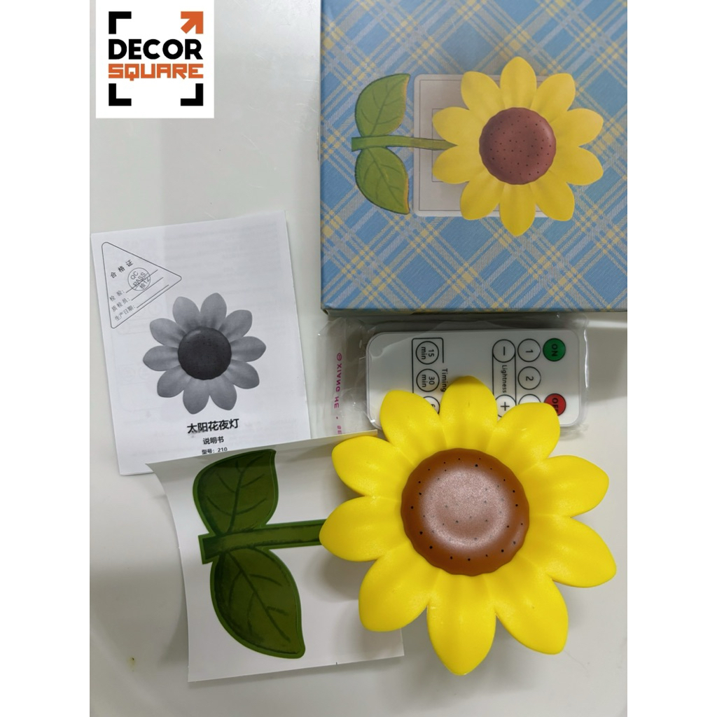 Đèn Ngủ Hoa Hướng Dương Có Remote DecorSquare - Ánh Vàng Dịu Mắt Decor Phòng Bé Phòng Ngủ