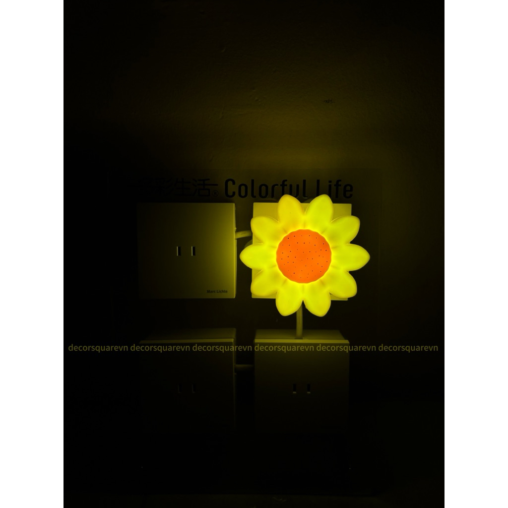 Đèn Ngủ Hoa Hướng Dương Có Remote DecorSquare - Ánh Vàng Dịu Mắt Decor Phòng Bé Phòng Ngủ