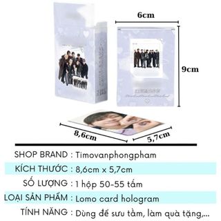 Lomo Card Fandmade Kpop Hộp 50-55 Tấm Lomo Bo Góc Ảnh Hologram Timo QT112