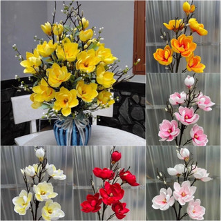 Cành Hoa Mộc Lan Xốp Giả  6 Bông To, Size Đại Chất PU - Hoa giả , Hàng Nhập Khẩu 🌼🌸🌺