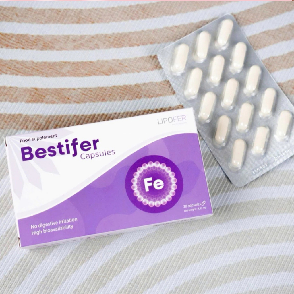 Bổ sung sắt Bestifer Capsules Hỗ trợ cải thiện thiếu máu do thiếu sắt Nhập Khẩu Hộp 30 viên + quà tặng