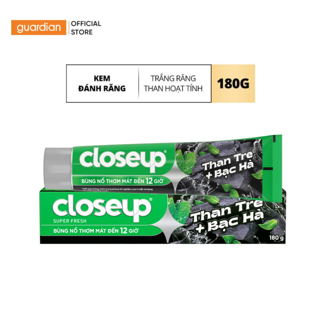 Kem Đánh Răng Closeup Detox Trắng Răng Than Hoạt Tính 180g