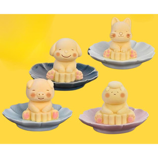 Tượng thạch cao 79_ Combo 4 tượng tô màu hình động vật dễ thương. Tượng trắng kèm 12 màu + 2 cọ.