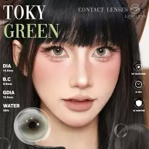 Kính áp tròng hot douyin 6 tháng TOKY GREEN 0 ĐỘ 14.2mm GAMILENS
