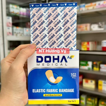 Băng cá nhân DOHA Medical độ dính cao, bảo vệ vết thương (Hộp 30 miếng/102 miếng) Băng dán vết thương