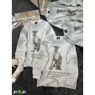 Áo Nỉ Dài Tay Sweater Họa Tiết Form Rộng Trùm Mông QCCC Cao Cấp