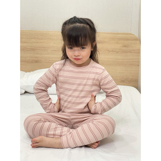 Bộ thu đông cho bé trai bé gái Batala Kids, SET ĐỒ DÀI TAY COTTON KẺ 3 MÀU từ 10-25kg