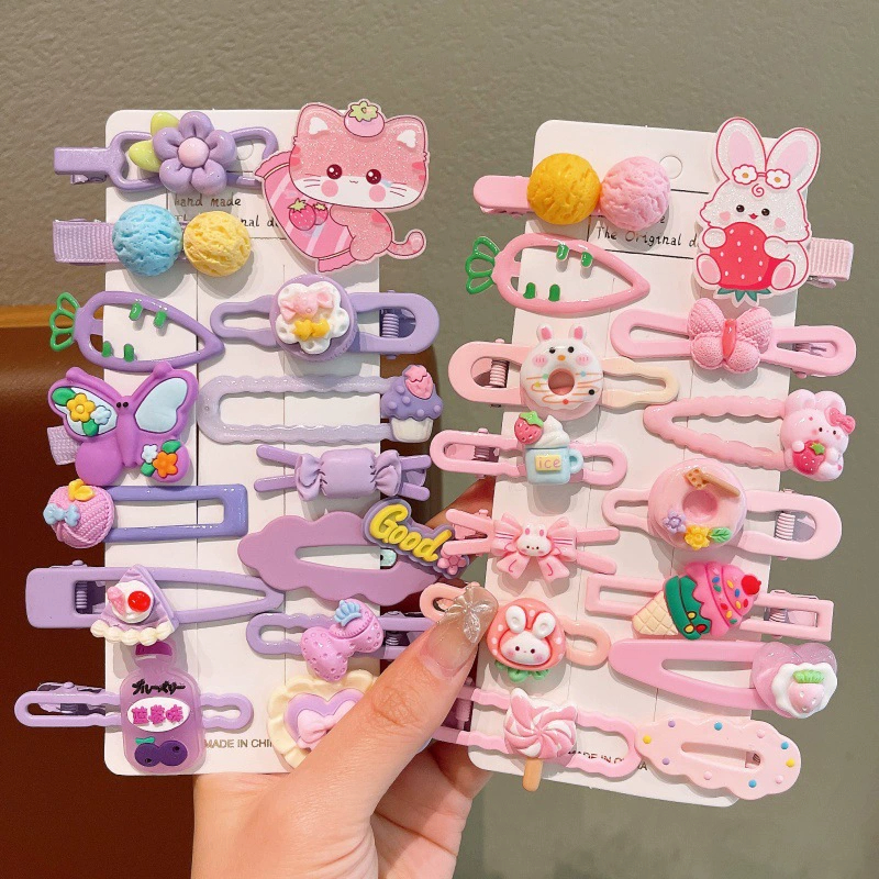 Set kẹp tóc cho bé gái Kuromi phong cách Hàn Quốc nhiều chi tiết xinh xắn dễ thương