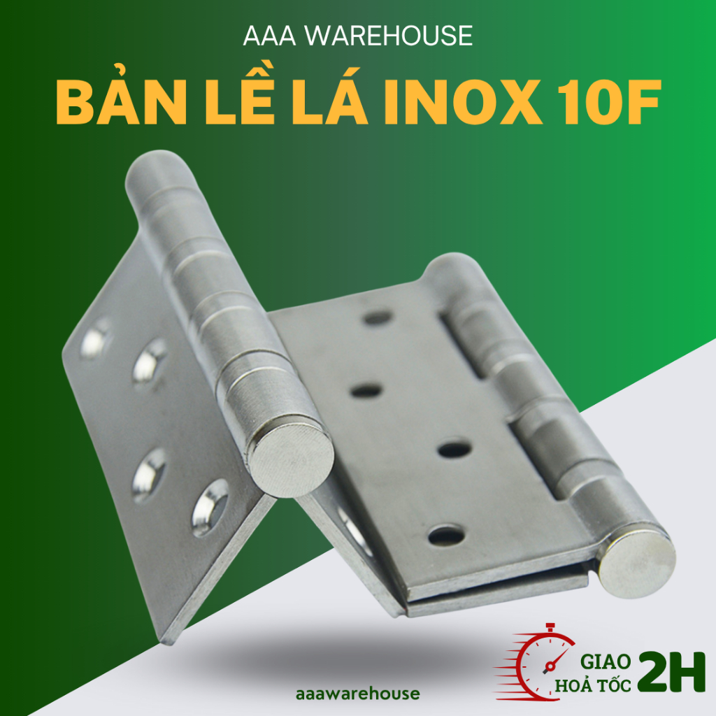[4x3x3] Bộ 2 Bản Lề Lá INOX 304 Dài 10cm dày 3mm (Lề Lá inox 1 tấc dày ...