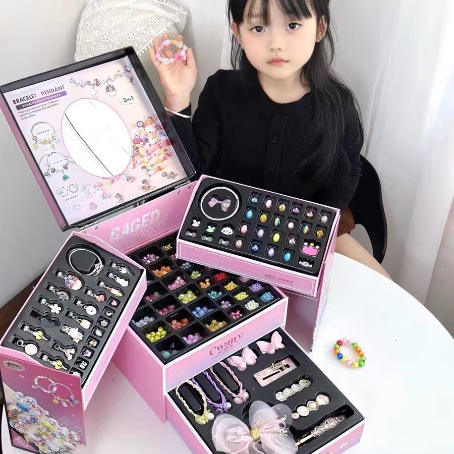 Bộ Đồ Chơi Xâu Vòng Tay Vòng Cổ Hạt Cườm Nhiều Mẫu Công Chúa Trang Sức Handmade DYI - Đồ Chơi PUPU HOUSE