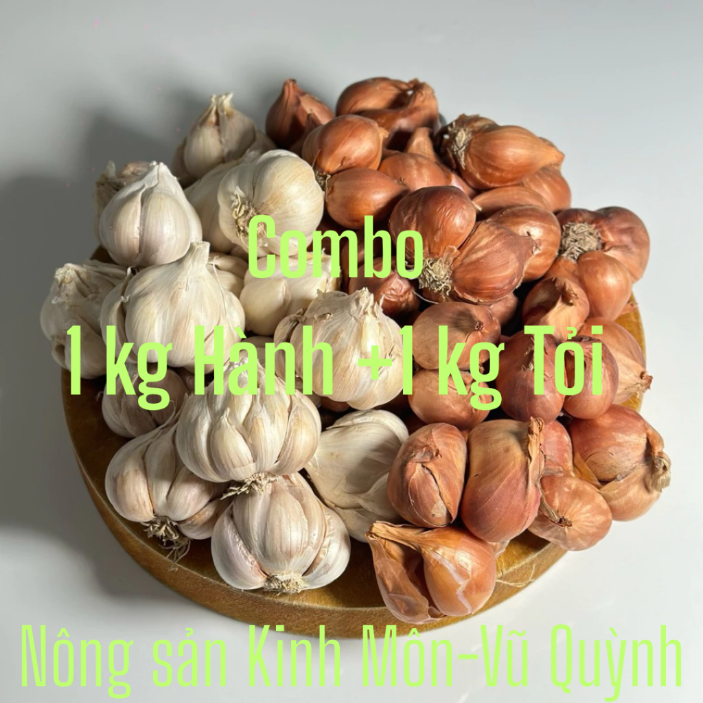 Combo 1kg tỏi Ta + 1kg Hành ta Kinh Môn Hải Dương chon lọc loại 1 .Cam kết hàng chuẩn.