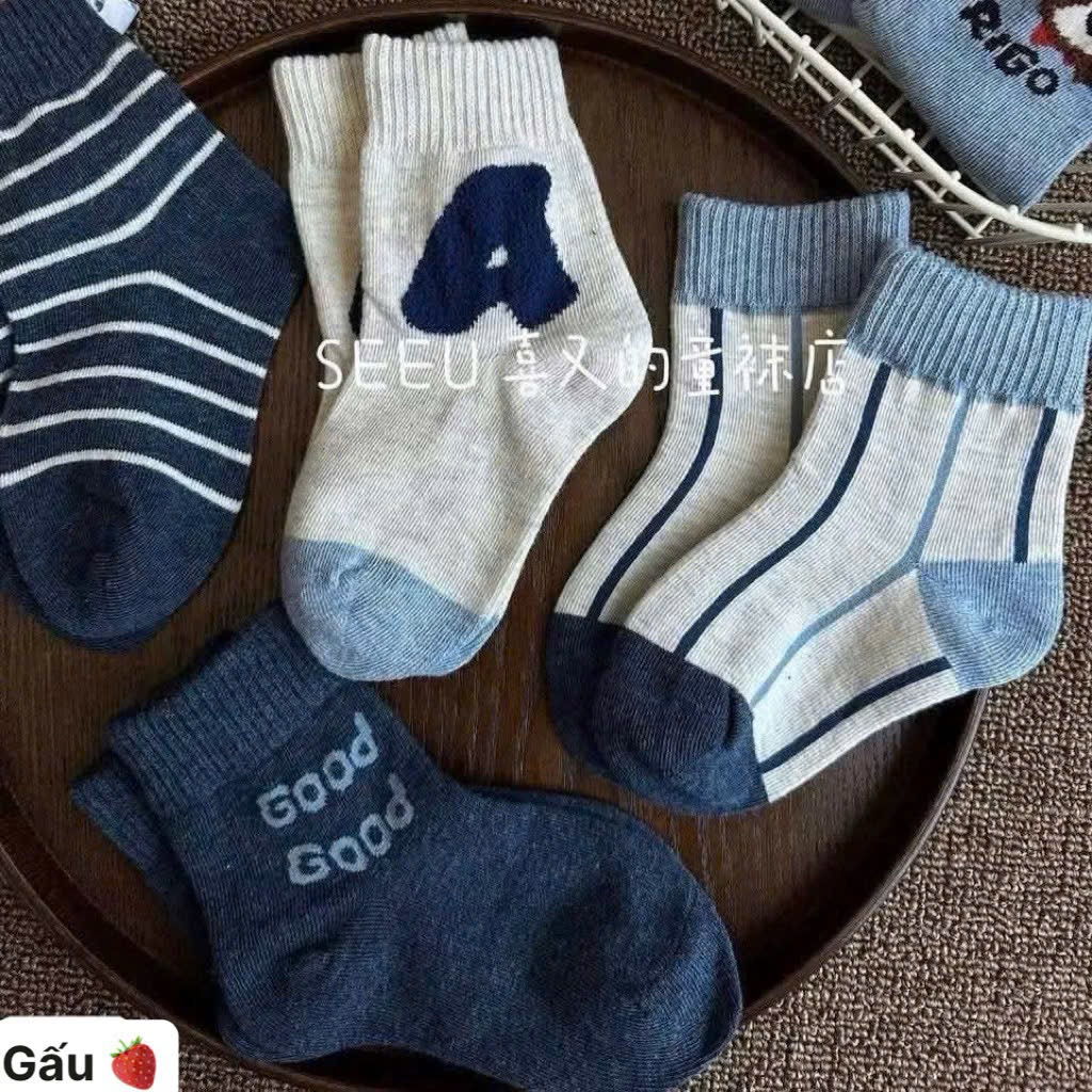 Set 10 đôi tất cotton cute cho bé 1-12 tuổi