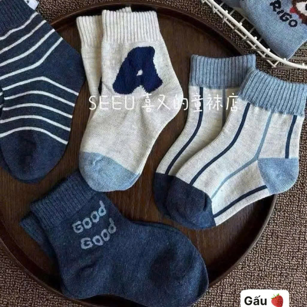 Set 10 đôi tất cotton cute cho bé 1-12 tuổi