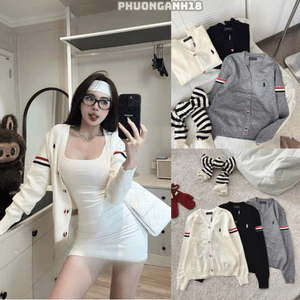Áo Len CDG Cổ tim Cúc cài phối tay Hàng QC A039 (687)