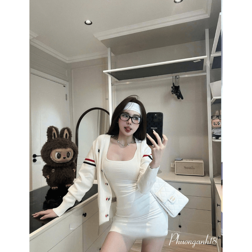 Áo Len CDG Cổ tim Cúc cài phối tay Hàng QC A039 (687)