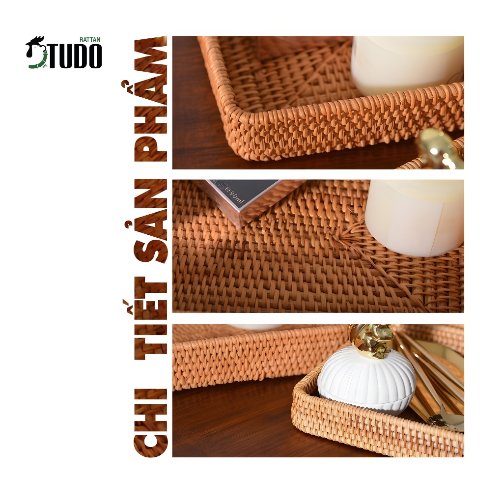Khay mây decor TUDO Rattan – Sắp xếp ngăn nắp, tôn vinh phong cách sống tinh tế và gần gũi thiên nhiên