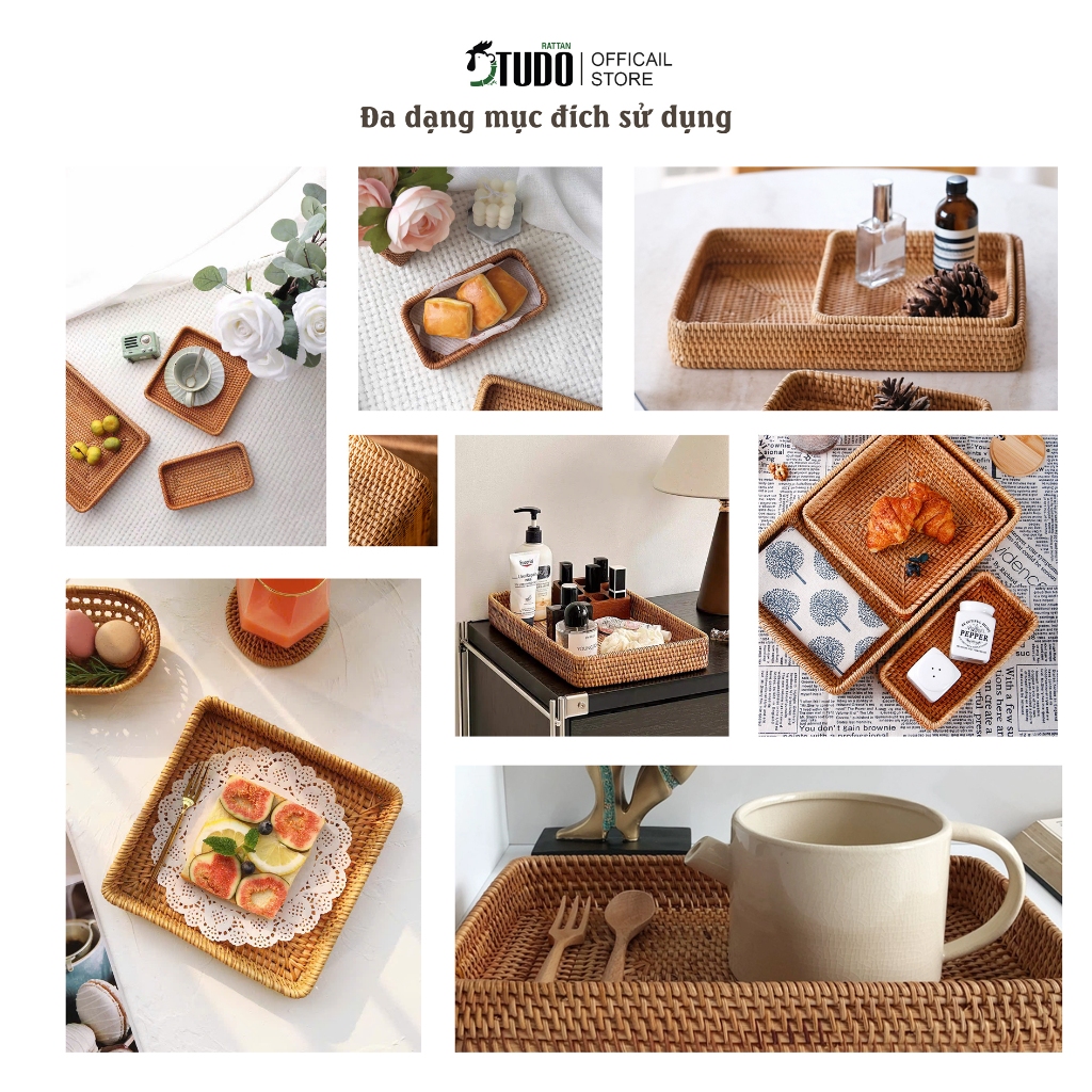Khay mây decor TUDO Rattan – Sắp xếp ngăn nắp, tôn vinh phong cách sống tinh tế và gần gũi thiên nhiên