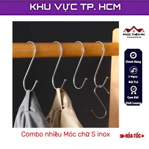 Combo 10 Móc treo đồ Inox hình chữ S - đa năng, tiện dụng