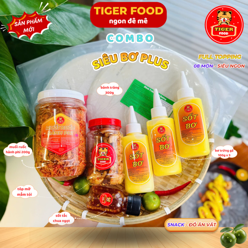 Combo Bánh tráng phơi sương TIGER FOOD đủ topping