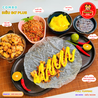 Bánh tráng phơi sương TIGER FOOD - Combo Bánh Tráng + Muối tôm hành phi + Siêu Bơ béo + Tóp mỡ + Sốt Tắc - Đồ ăn vặt