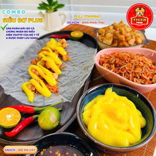 Bánh tráng phơi sương TIGER FOOD - Combo Bánh Tráng + Muối tôm hành phi + Siêu Bơ béo + Tóp mỡ + Sốt Tắc - Đồ ăn vặt