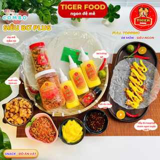 Bánh tráng phơi sương TIGER FOOD - Combo Bánh Tráng + Muối tôm hành phi + Siêu Bơ béo + Tóp mỡ + Sốt Tắc - Đồ ăn vặt