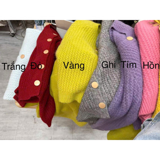 Áo Len Cardigan Dài Tay Màu Vàng Cúc Đồng Basic QCCC Cao Cấp