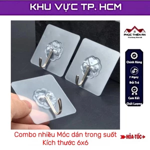 Combo 10 ❤️ Giá Sỉ ❤️ Móc dán tường trong suốt siêu dính, siêu chịu lực