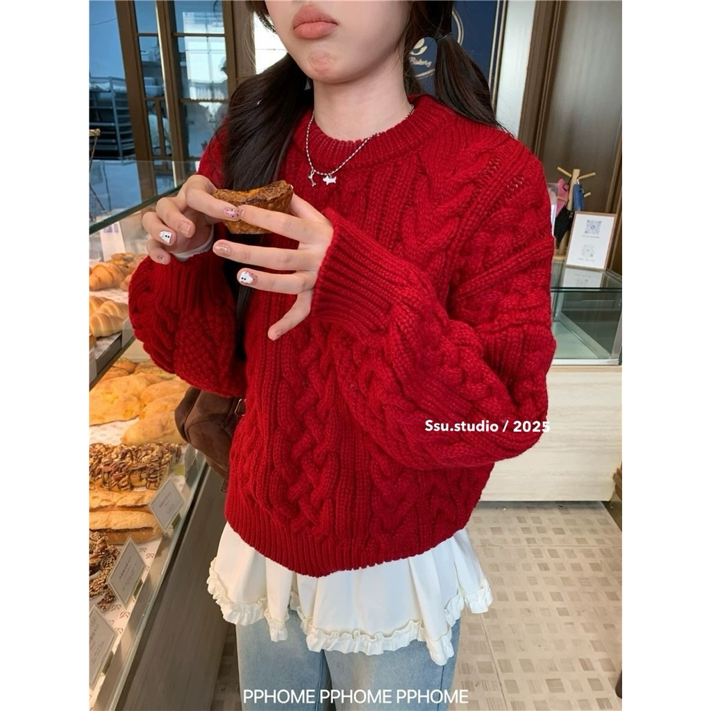 Ssu.Studio (ẢNH THẬT)ÁO LEN VẶN THỪNG SIU DẦY DẶN HÀNG QC XINH XỈU