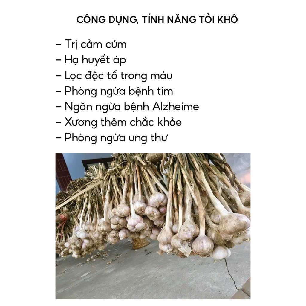 5 Kg tỏi ta khô chọn lọc loại 1 Kinh Môn Hải Dương.