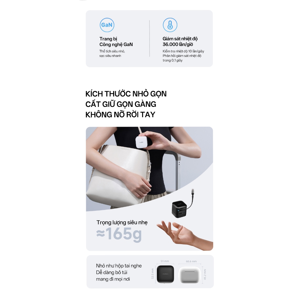 Công nghệ GaN an toàn và bền bỉ trên CUKTECH AD653W