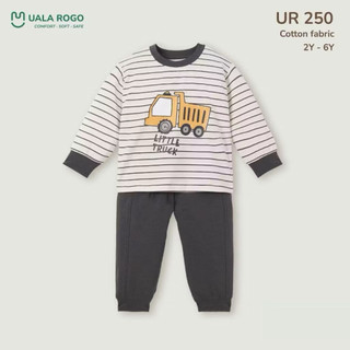 Bộ dài tay bé trai ualarogo 2-6 tuổi vải Cotton co giãn mềm mại bo ống 250