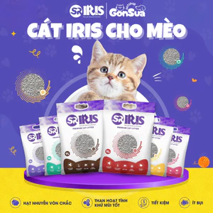 Cát Vệ Sinh Mèo Than Hoạt Tính IRIS 9L, Hút Ẩm Tốt, Khử Mùi, Không Bụi, An Toàn Cho Mèo