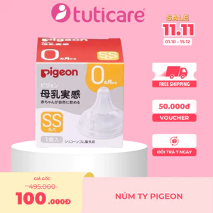 Núm ti bình sữa pigeon mới 3, hàng trong nước nhật chính hãng