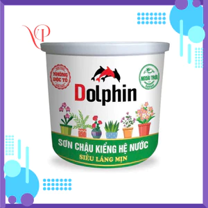 {Lon 1Kg}Sơn Chậu Kiểng Láng Mịn DOLPHIN Hệ Nước Không Độc Tố, Sơn Chậu Cảnh, Vải, Gỗ, Nhựa, Betong