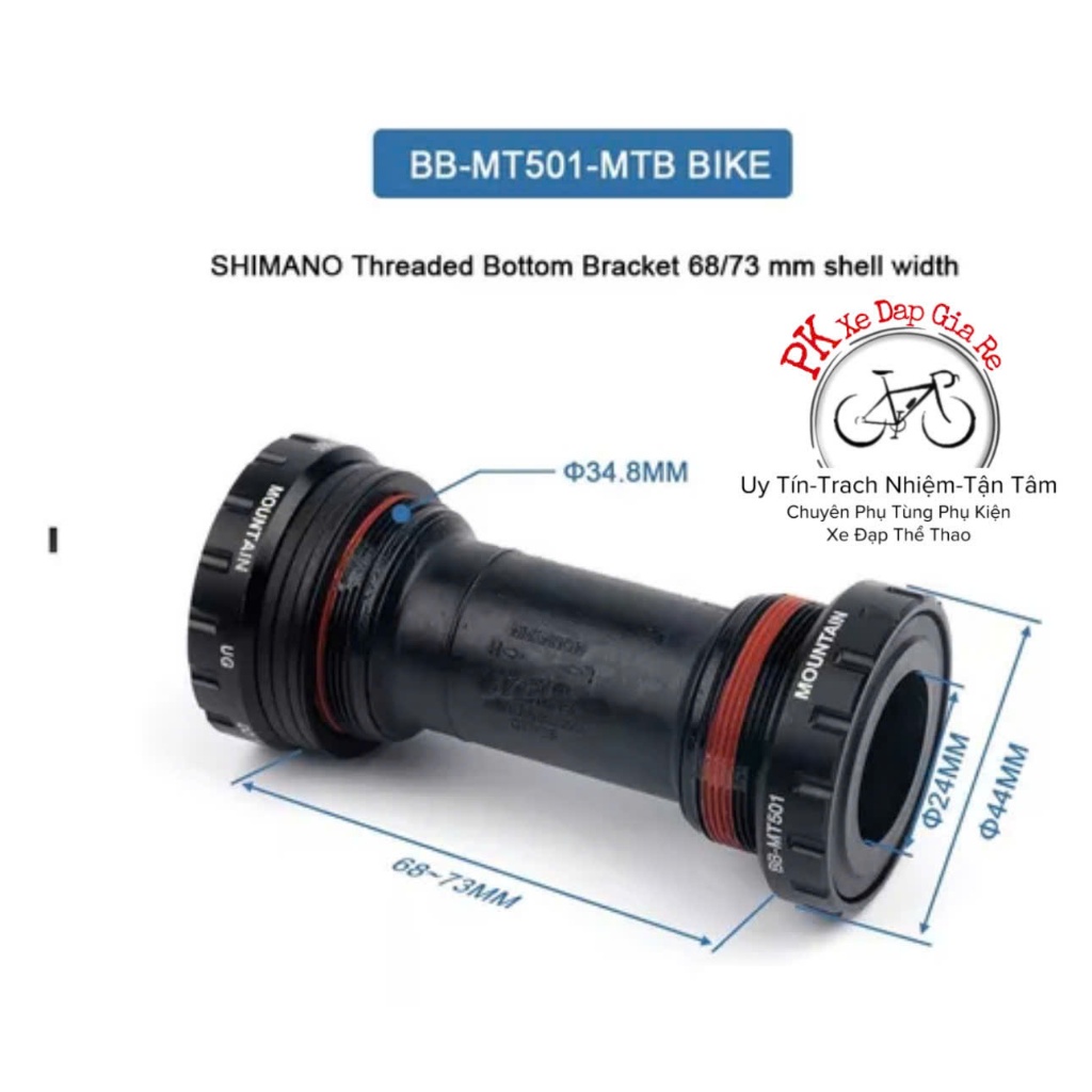 Trục giữa cốt rỗng xe đạp MTB Shimano BB-MT501 ren vặn(chính hãng ...
