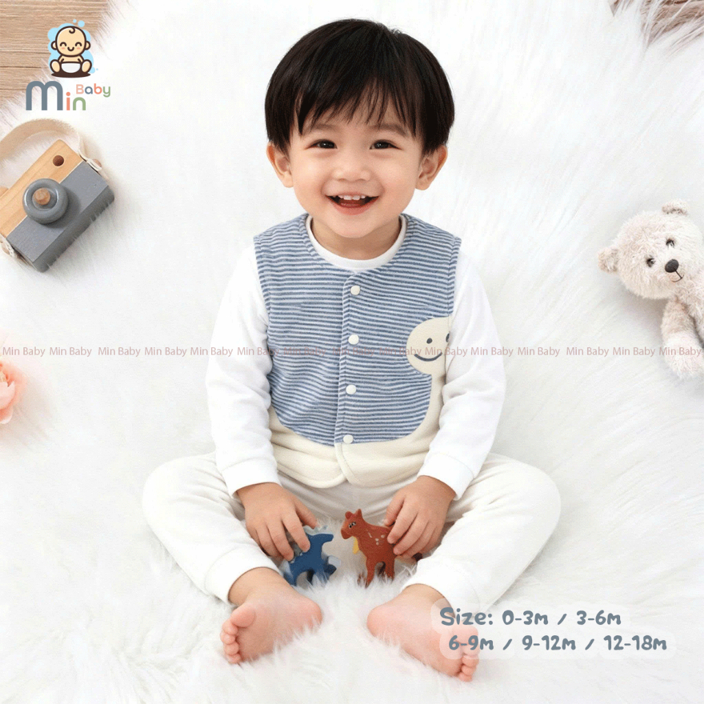 Gile Nỉ Bông 2 Lớp Bé Trai Mềm Nhẹ Siêu Ấm Áp - Hàng Chính Hãng AMI0465