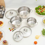 Bộ 3 nồi kakpen inox 304 5 đáy cao cấp bảo hành chính hãng 5 năm size 16cm 20cm 24cm công nghệ đức — ảnh 4