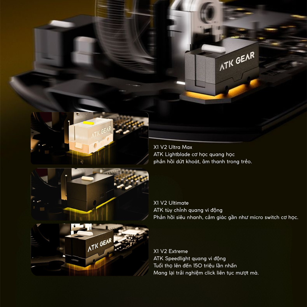 [BH 12T] Chuột không dây gaming ATK Blazing Sky X1 V2 Ultimate cảm biến Nodric 52840 8K kết nối 3 mode kèm Dongle 8K | BigBuy360 - bigbuy360.vn