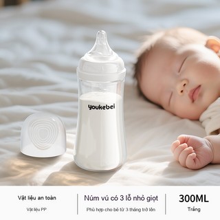 Youkebei Bình Sữa Cho Bé Sơ Sinh Mother K – Bình PPSU An Toàn, Chống Sặc, Dễ Vệ Sinh, Giống Ty Mẹ